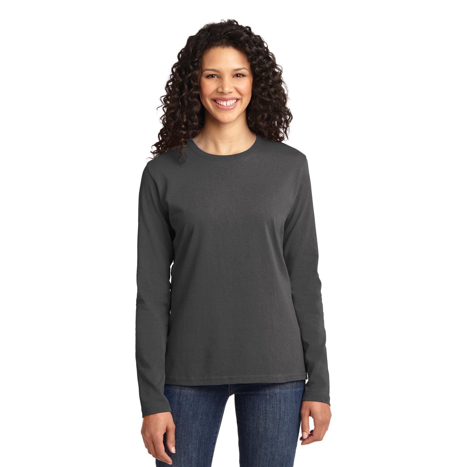 Port & Company-Port & Company® Women's Long Sleeve Core Cotton Tee. LPC54LS-MedTech-5